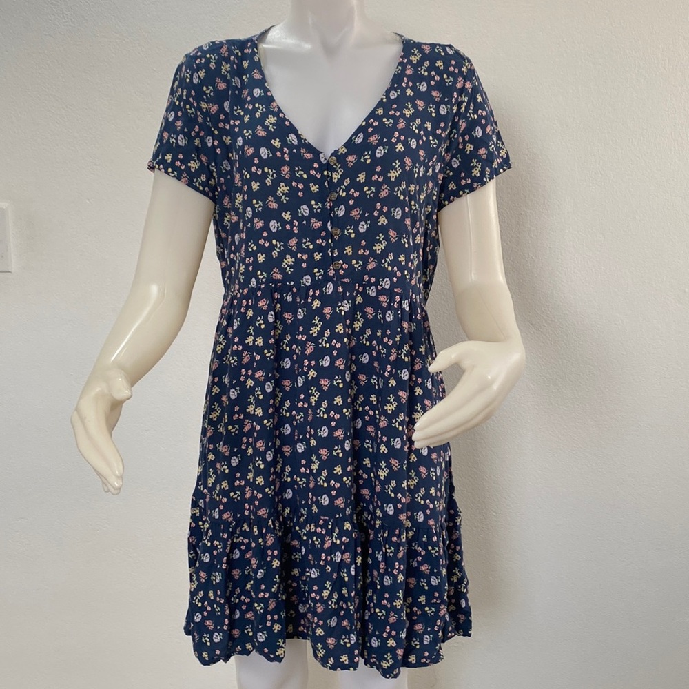 ultra flirt blue floral dress size L